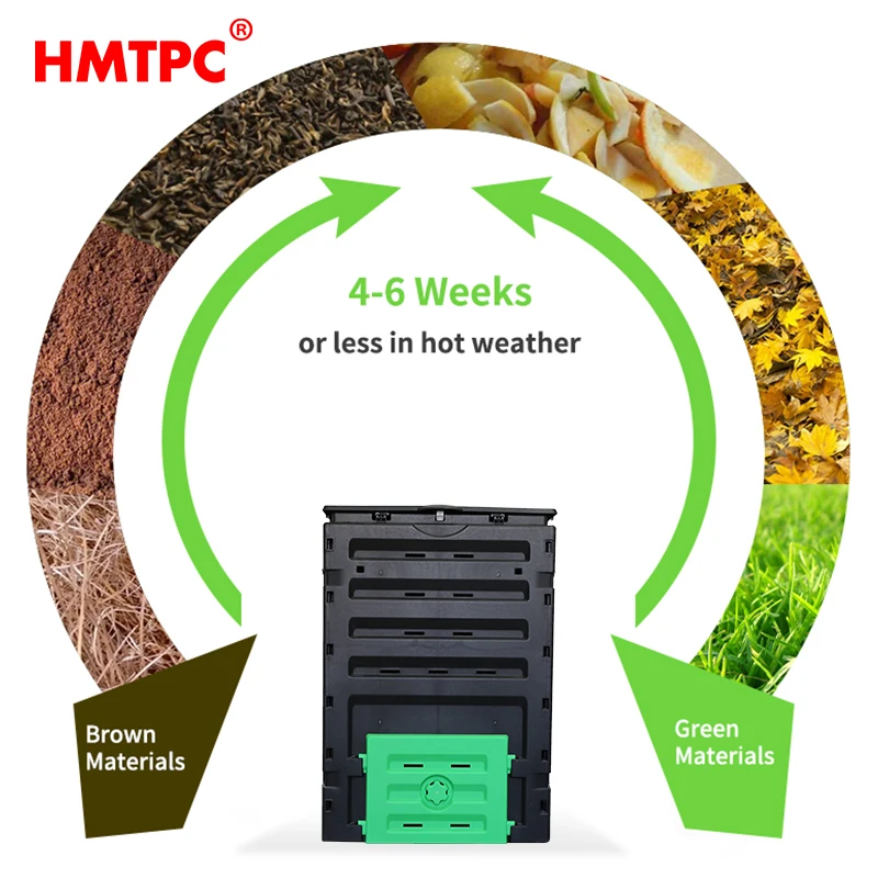 500L Leaf Compost Bin Garden Patio Organic Fertiliser Fermenter Green Protection Customised Small Door Colours Available
