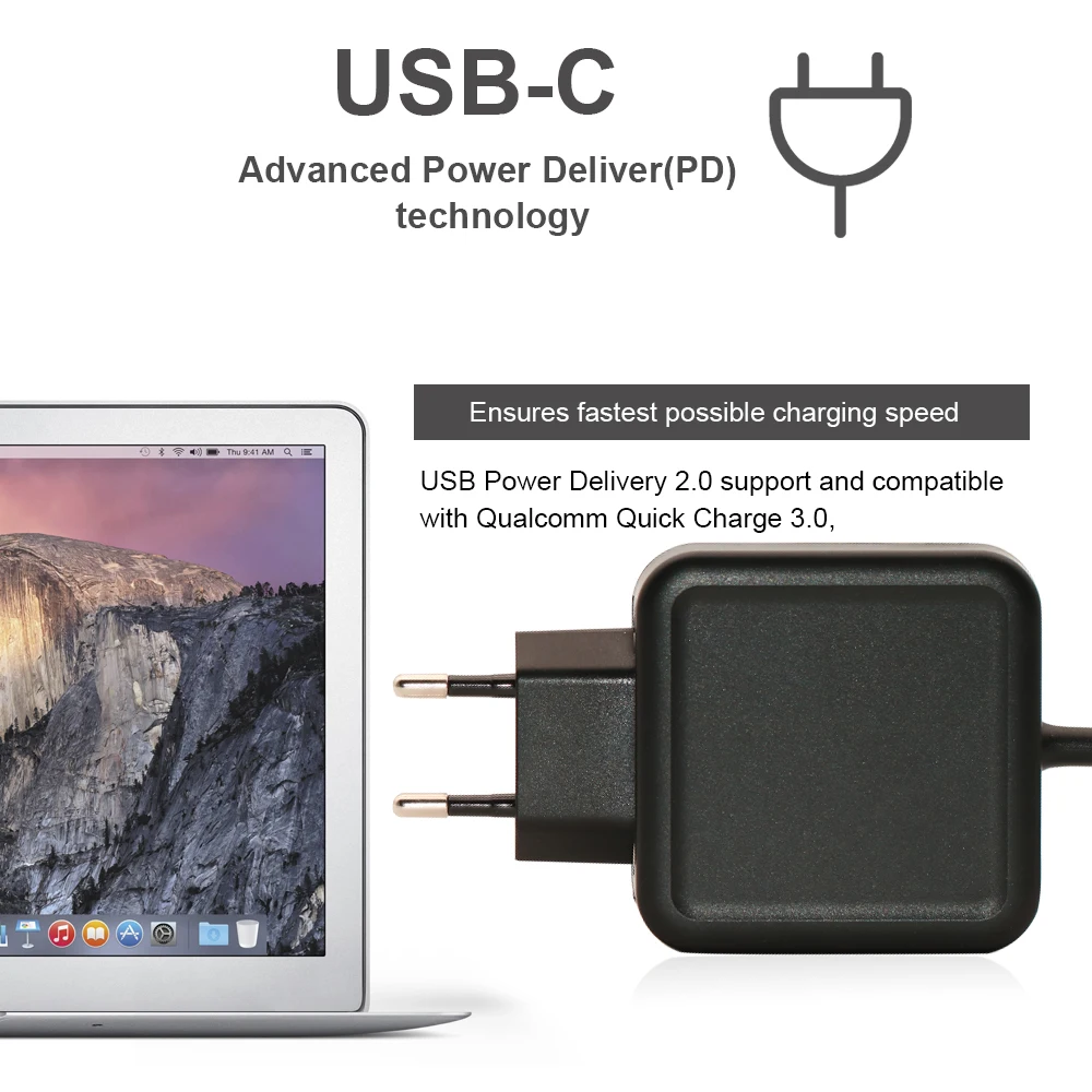 65 Вт USB C адаптер питания 20V 15V 12V 9V 5V 2A Выход HP // asus Ноутбук 65W Type PD настенное зарядное устройство EU US