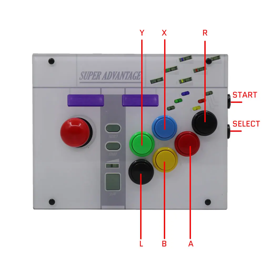 Button Four Anti-Slip Pads 7 Pin Arcade Joystick Controller Art Panel Video Game for SNES