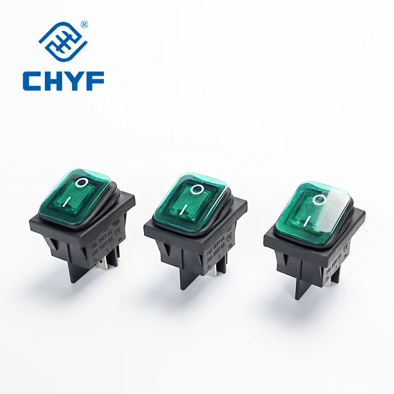 CHYF KCD4 15A/20A 250VAC водонепроницаемый IP67 коромысло переключатель с 2-мя позициями включения-выключения Красной светодиодной и синей лампой 4/6 контактов