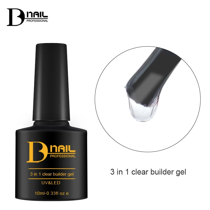 ICE NOVA Soak Off Uv/led Nail Structure Strengthen Liquid Builder Clear Hard Rubber Base Coat Gel Polish 3 In 1