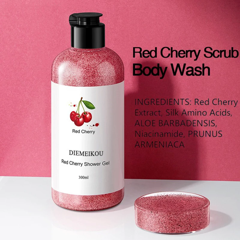Private Label Natural Organic Body Wash Scrub Fruit Flavor Lightening Whitening Perfume Shower Gel Bath Gift Set For Women