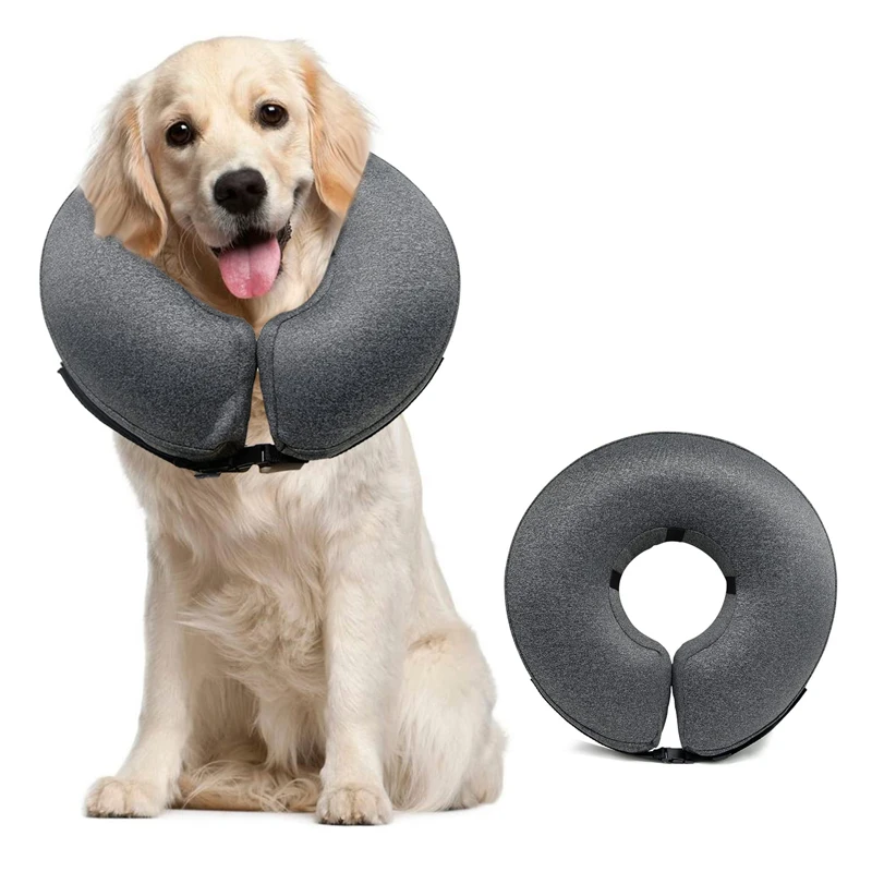 Inflatable Cone Collar Large Medium Small Dogs Adjustable Donut Cone Alternative After Surgery Prevent Bite Scratch Pet Collar