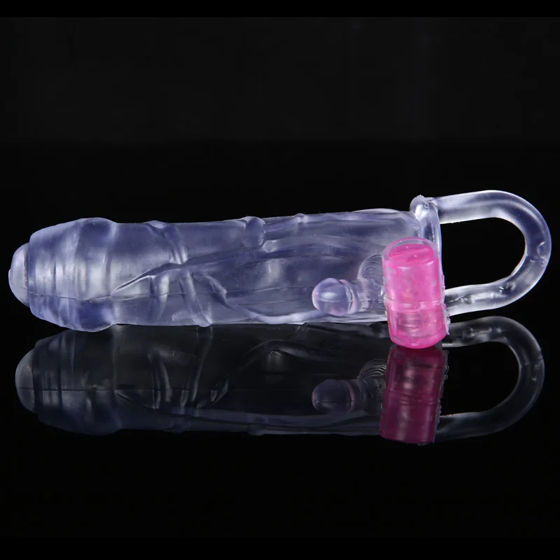 extra long funny magic cock ring penis sleeve vibrator lasting vibrating condom for men