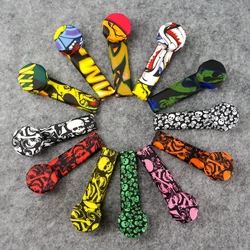 Hot Selling unbreakable  Colorful Multicolor  Silicone  smoking Pipe glass pipe metal bowl