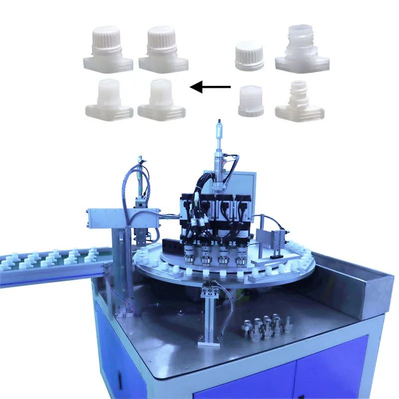 Stand Up Spout Pouch Sachet Bag Gel Capping Machine Turntable High Speed Lid Assembly Machine