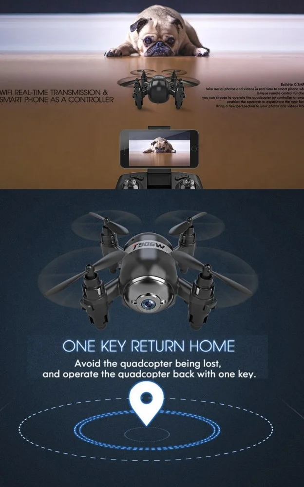 
2021 Hot Sale Wifi Video Real-time Transmission FPV Drone Micro Parrot Drone Quadcopter Camera 