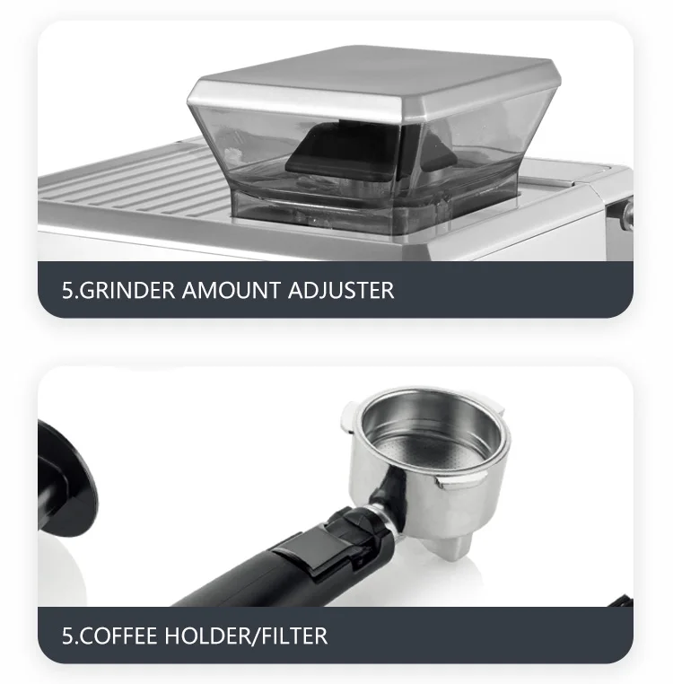 Fully Automatic Home and Commercial Barista Shop Use Espresso Maker Electric Smart Coffee Machine with Bean Grinder for Business