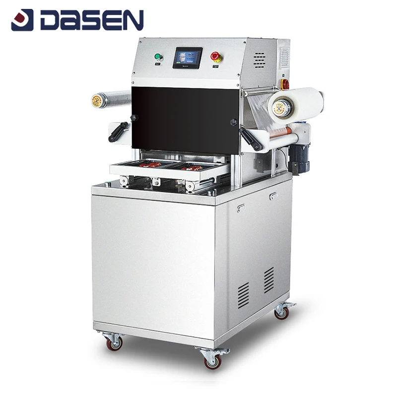 Automatic Frozen Food Meat Beef Cardboard Skin Pack Tray Sealer Vacuum Food Sealing Machine