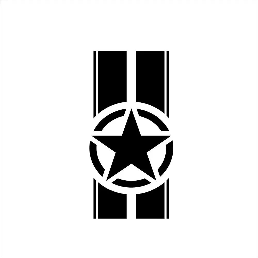 RTS 2025 1Pcs For TJ LJ JK Star Stripes Decal Vinyl Hood Sticker Car Truck DIY Waterproof car stickers