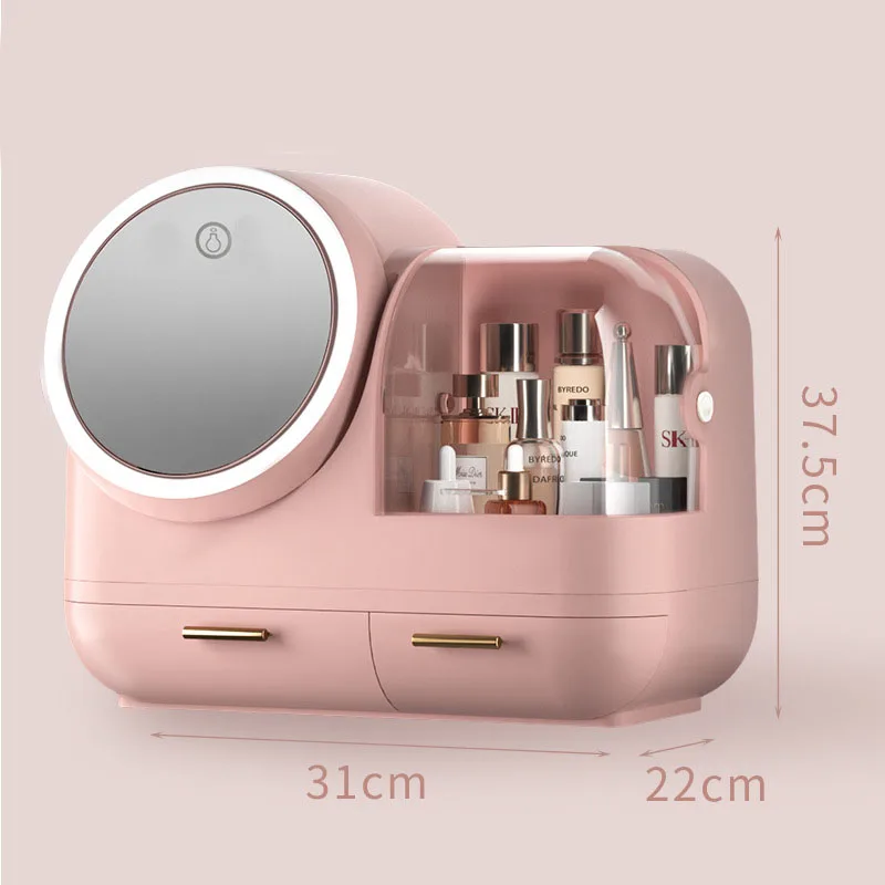 2021New Usb Rechargeable Desktop Multi-Function Cosmetics 360 Degree Rotation Led Mirror Makeup Lamp