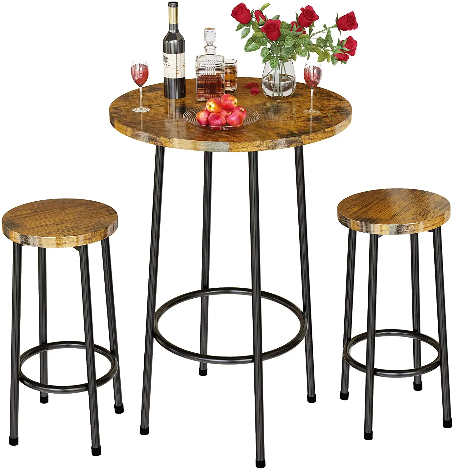 Bar table and chair set Round bar Bistro table Breakfast corner Coffee Breakfast restaurant