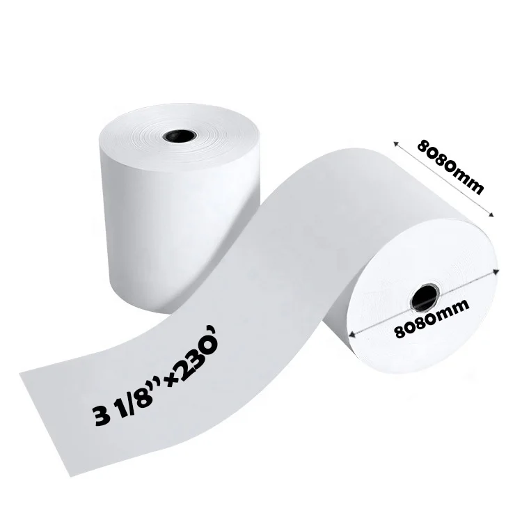 80mm cash register paper printing till rolls 3 1/8 x 230 pos thermal printer paper receipt rolls thermal paper roll 80X80