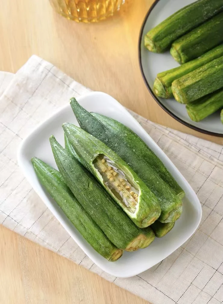 High Quality Chinese Freeze-Dried Okra Crisps Delicious Crispy Snacks Factory Direct OEM Supported Bulk Packaging