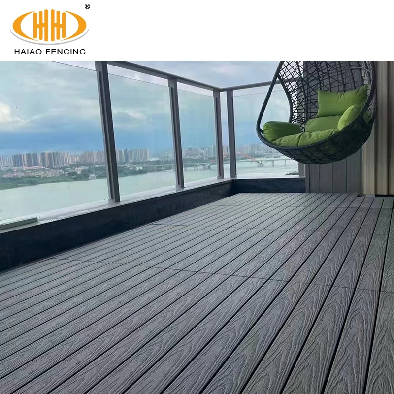 Haiao Co Extruded Customizable Composite Wood Decking Waterproofing Plastic Roof Deck Outdoor Wpc Flooring Board Decking