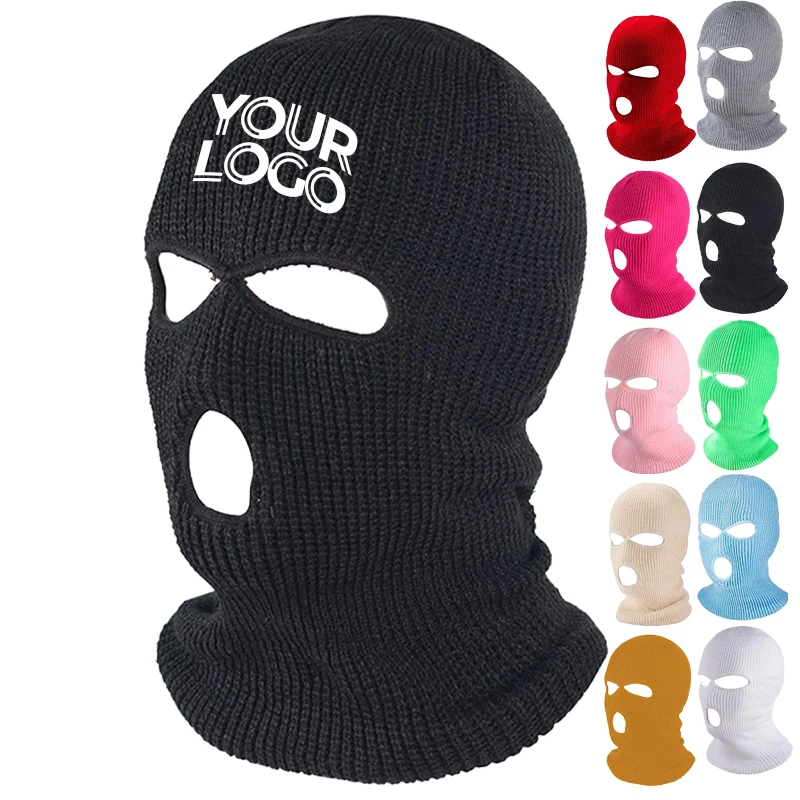 Custom Balaclava Face Mask Cap For Girl For Winter 3 Hole Ski Mask With Logo Winter Skimask Pink Balaclava Ski Mask 3 Hole