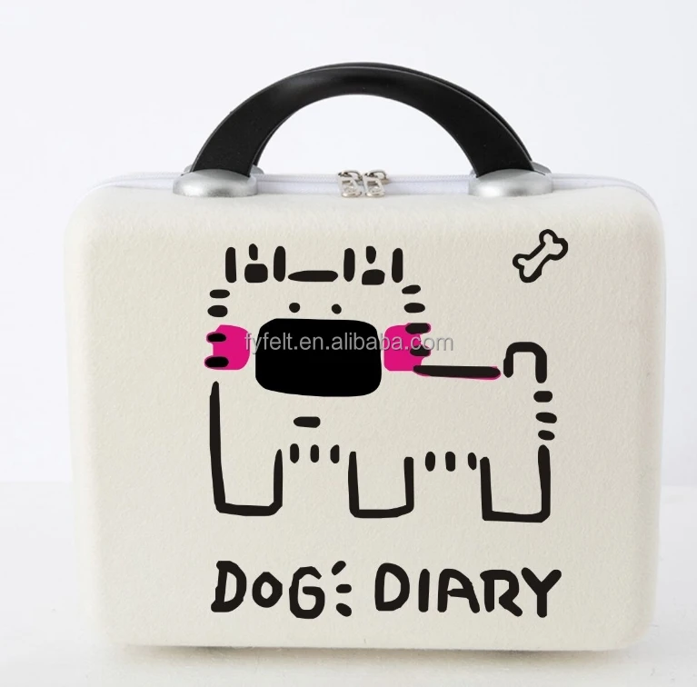 Felt Durable Suitcase Briefcase Holder Box Handbag Button Closure for Office Home School Stationery