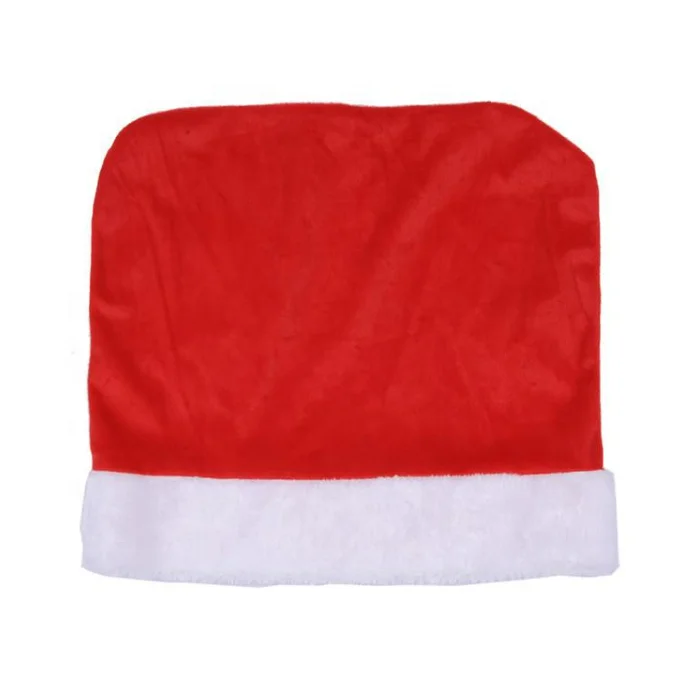 Red Embroidered Words Seat Covers 46 * 40cm Top Plush Christmas Chair Back Cover New Year Xmas Festival