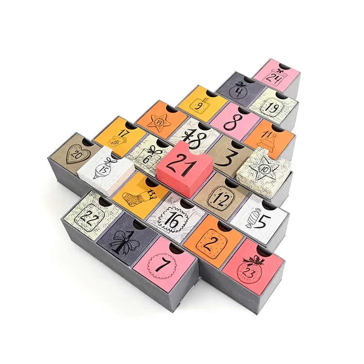 Empty Advent Calendar Box For Gift Packaging, Christmas Advent Calendar Gift Box Packaging For Chocolate
