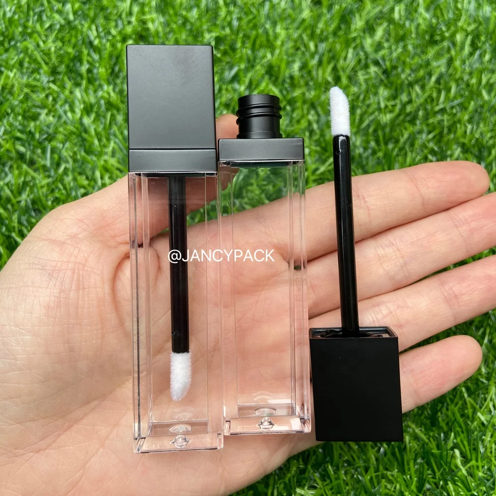 7ml unique white gold luxury Square Empty Lip Gloss Wand Tube lip tint Container Wholesale Custom liquid lipstick Bottle