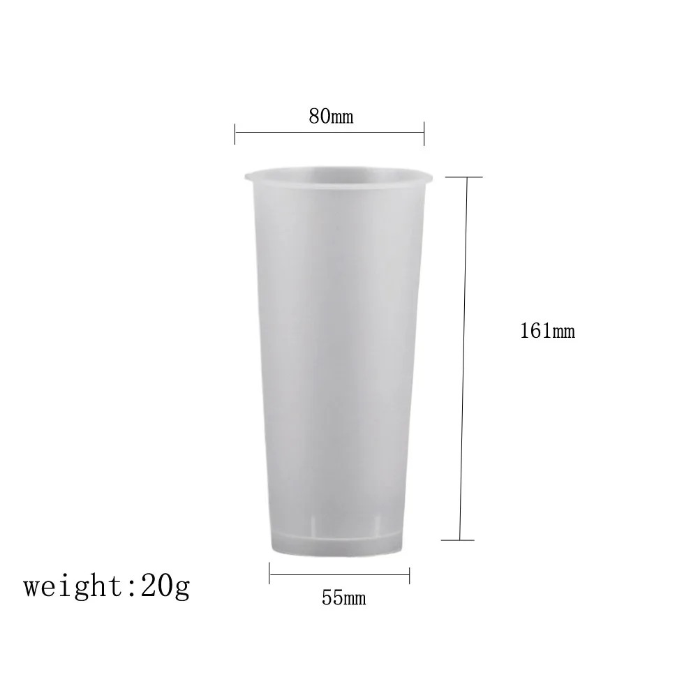 17 OZ Pearl Bubble Milk Tea Cups 90 Caliber 500ml Plastic Boba Bubble Cup For Milk Tea Coffee  Drinking Disposable Milk Tea Cup