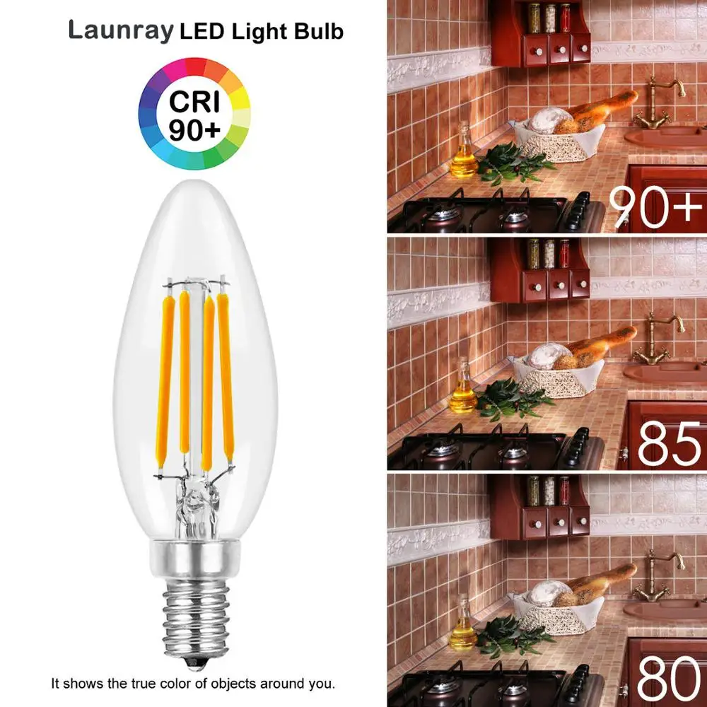
Dimmable LED Filament Candle Bulb 2W 4W 6W E12 E14 B15 B22 LED Light Bulbs 90+ CRI 2700K 3000K 4000K 5000K 
