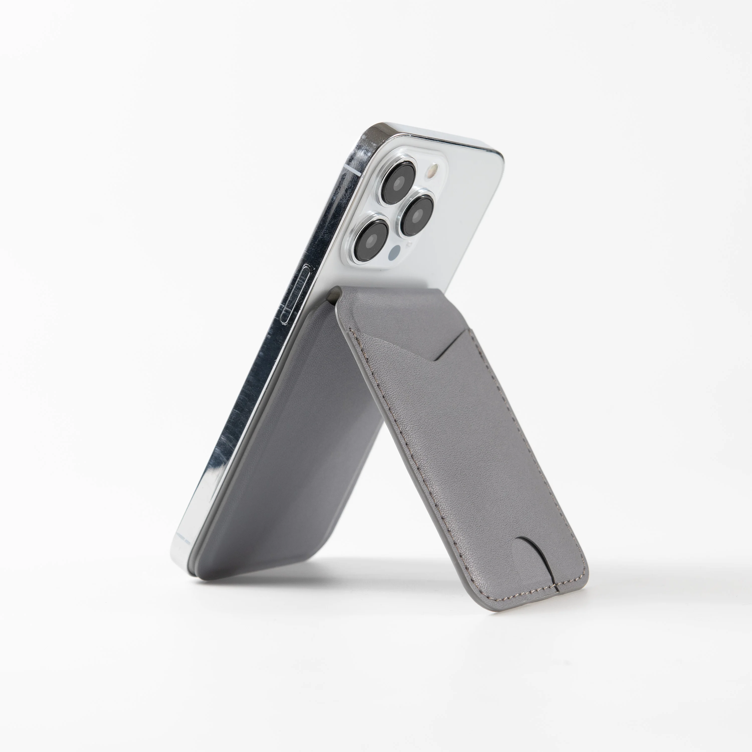 Height-Adjustable Foldable Portable Magnetic PU Leather Mobile Phone Card Holder Stand with Hinge For Iphone 12 13 14 15