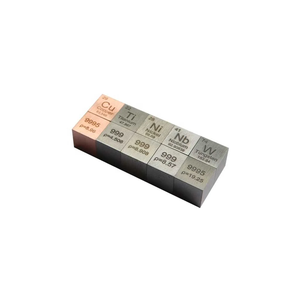 Best selling Metal Cube 10mm Niobium Tungsten Copper Titanium Nickel