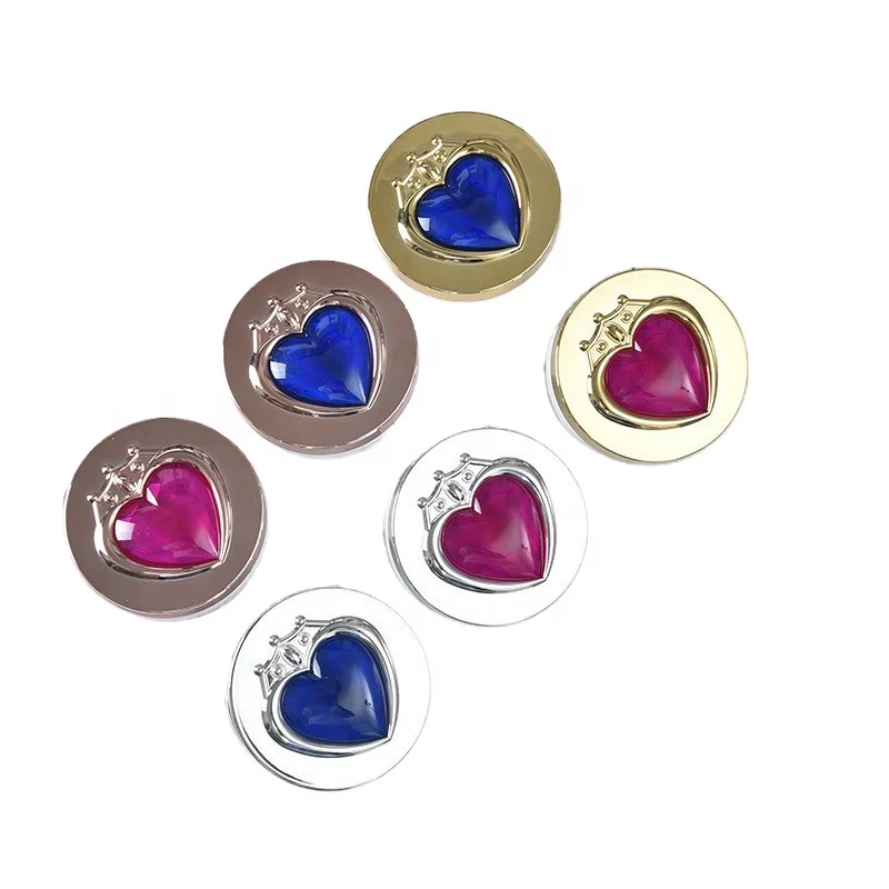 Silver Round Luxury Contact Lens Case Diamond Mate Box Wholesales Fashion  Lens Case