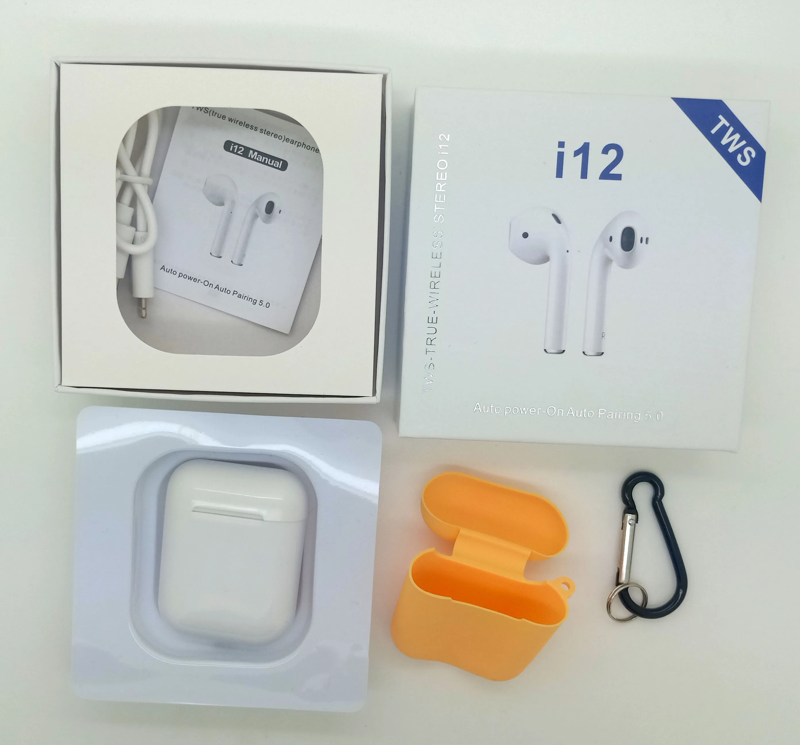 2021 Amazon Top Seller 100% QC check  i12  TWS True Wireless Stereo with silicone case