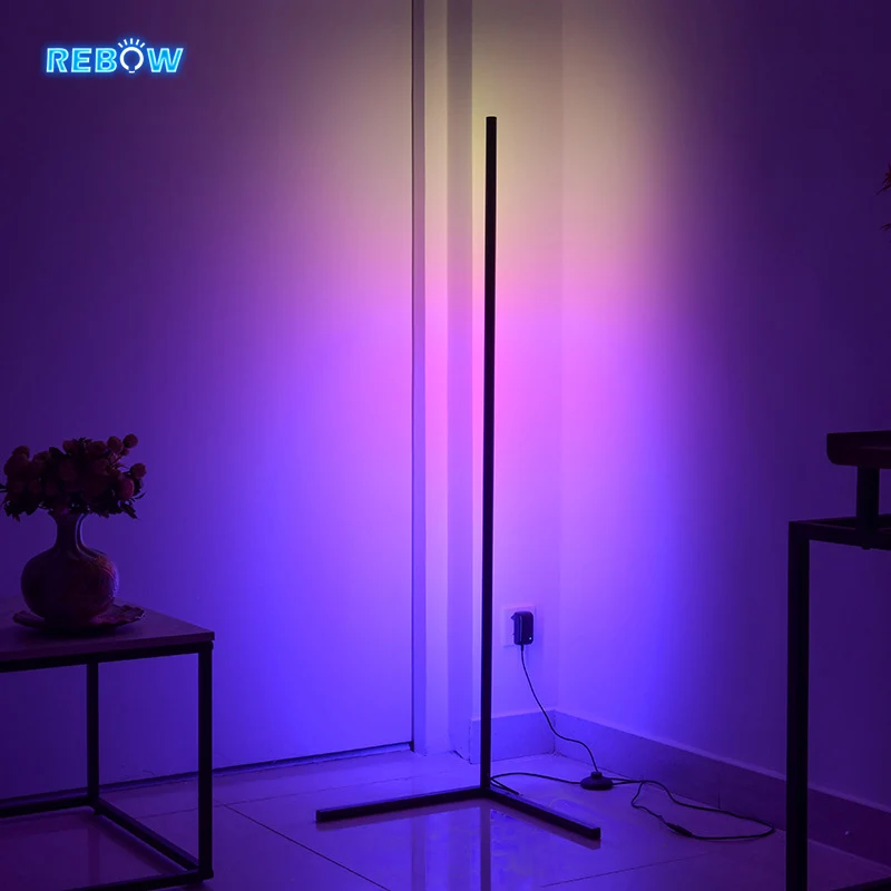  Прямая поставка Современные Напольные светодиодные Угловые лампы rgb с дистанционным управлением в скандинавском