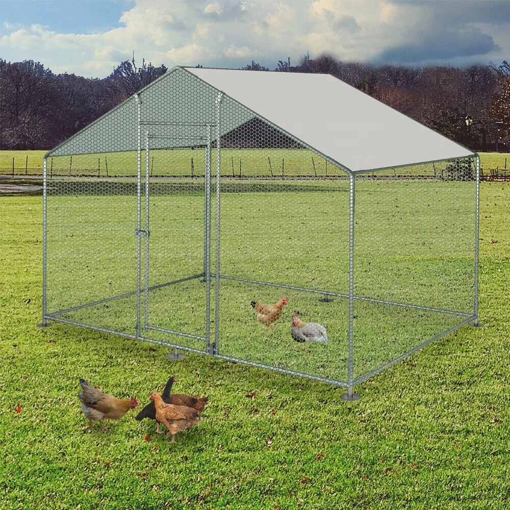 3M Span Galvanized Steel Chicken Runs Metal Cage Hen House Coop
