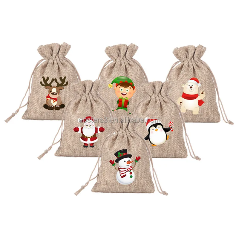 wholesale burlap linen gift bag burlap christmas burlap bags with drawstring gift bags