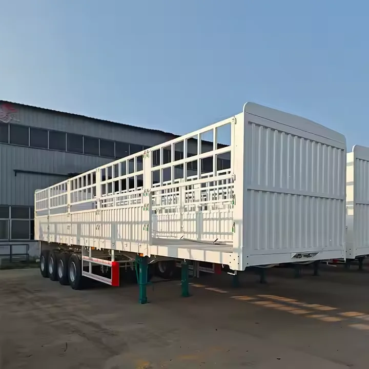 Высокое качество 3 оси 4 30-60 тонн высокий забор грузовик полуприцеп для перевозки сыпучих грузов