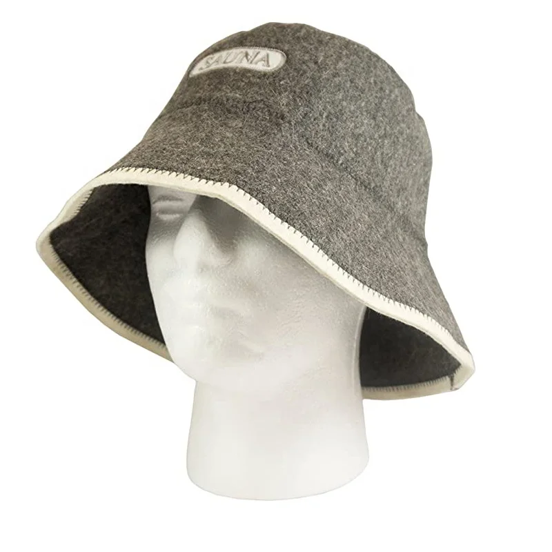 Custom Embroidery Logo Wool Sauna Bucket Hat