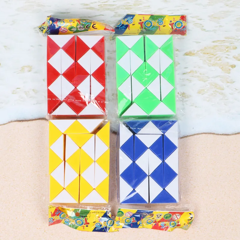 Wholesale Fidget Big Size 24 Links 42cm Plastic Magic Folding Cube Snake Puzzle Ruler Toy