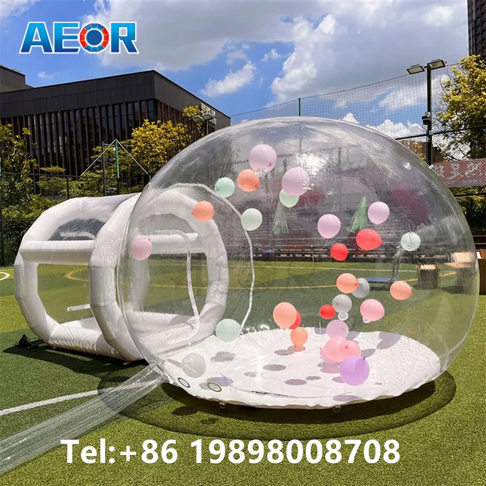Hot selling Inflatable bubble tent with tunnel  Inflatable bubble house pvc customized