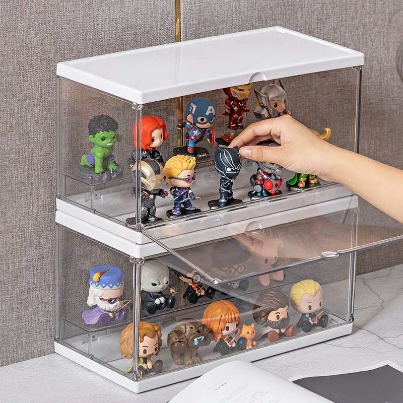 Clear Organizer Stand Dustproof Protection Showcase Toy Display Case Storage Box for Blind Box Doll