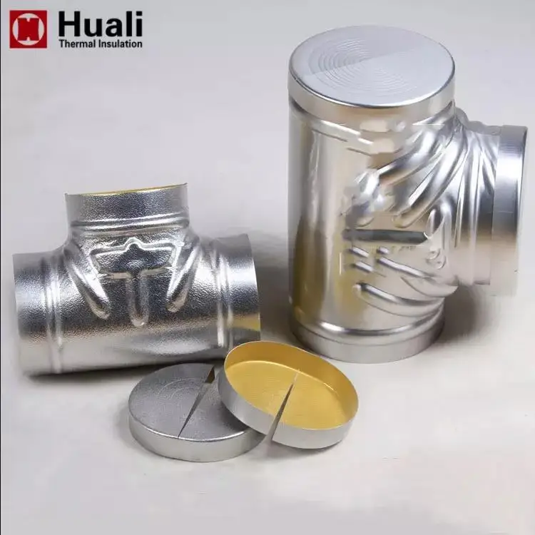 factory performed aluminum elbow insulation jacketing roll aluminum 2-half pressed elbow cover insulation