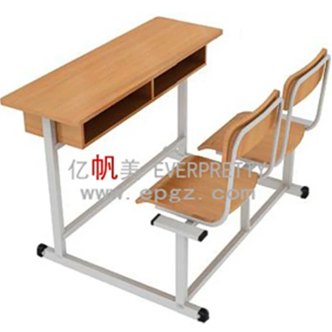 High School Furniture Double Desk and Chair for College