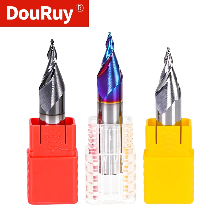 DouRuy SHK6/12mm CNC mini word cutter Two flutes spiral resin and acrylic straight milling cutter Mini word cutter