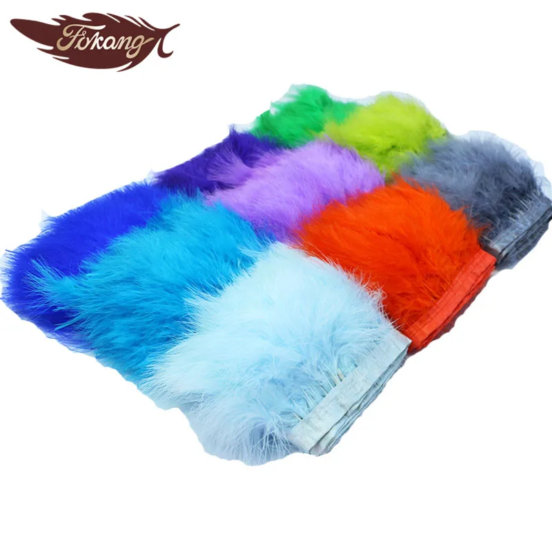 Оптовая продажа, 10-15 см, отделка перьев индейки Марабу для украшения ткани
