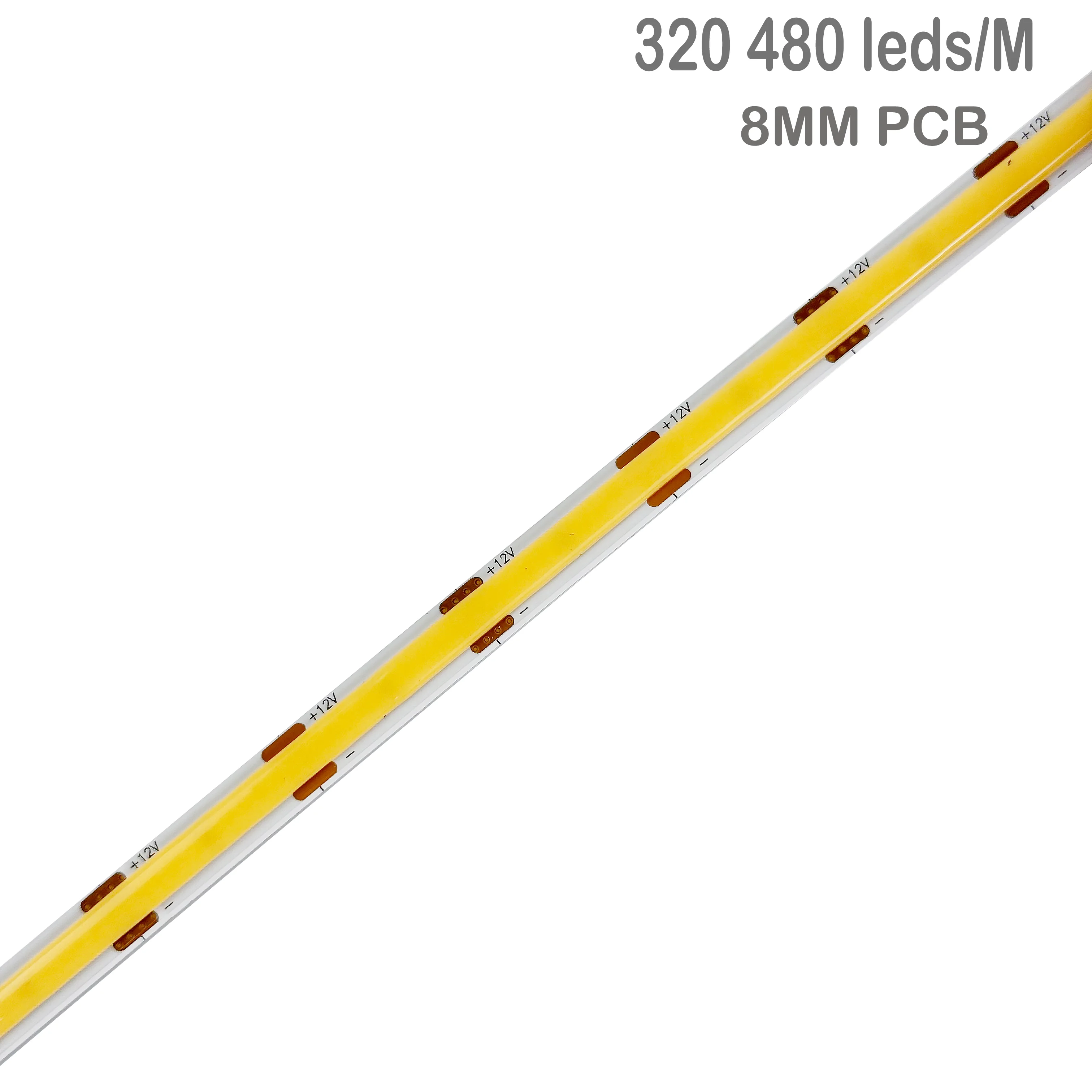 Flexible Single Color Cob Led Light 480 320 Leds High Brightness Linear Lighting 3000K-6500K Home Decoration Dotless Led Strip