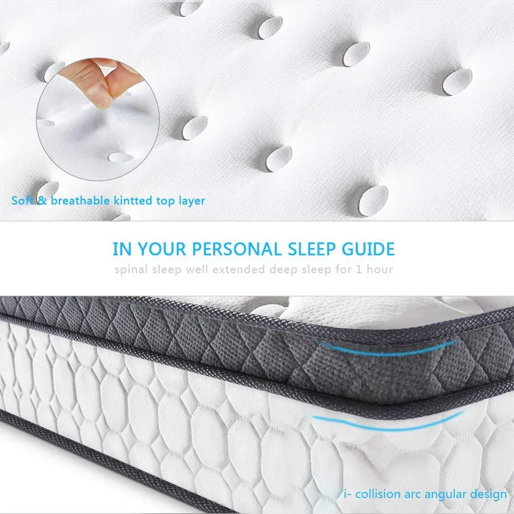 Hot sell in European Markets High End Pocket Spring Mattresses Euro Top Style Memory Foam with gel infused Bed Mattress
