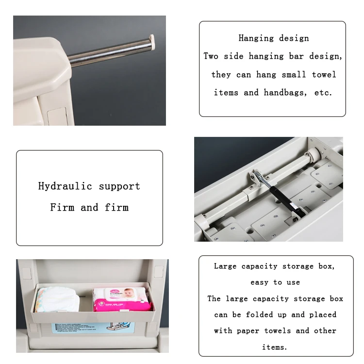 
Wall Mounted New Design ABS Plastic Folding Portable Baby Changing Station Table Dresser 