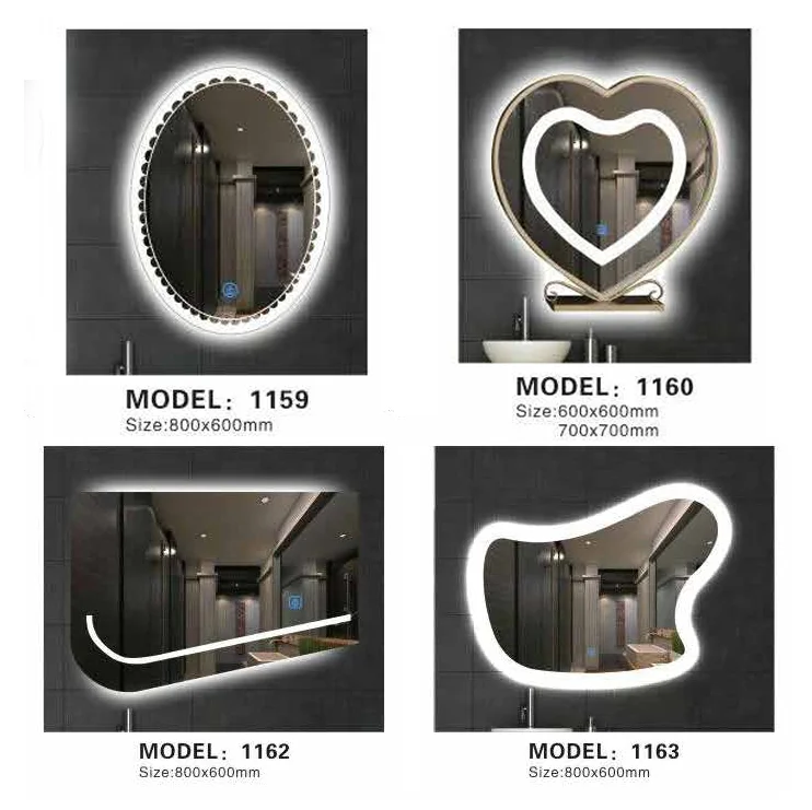 Custom Special Shaped Intelligent Bathroom Anti Fog Mirror Wall Mounted Bathroom Smart Bathroom Mirror