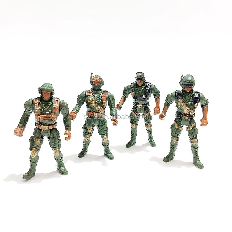 Cartoon plastic action army men joint toys custom PVC soldier movable figures