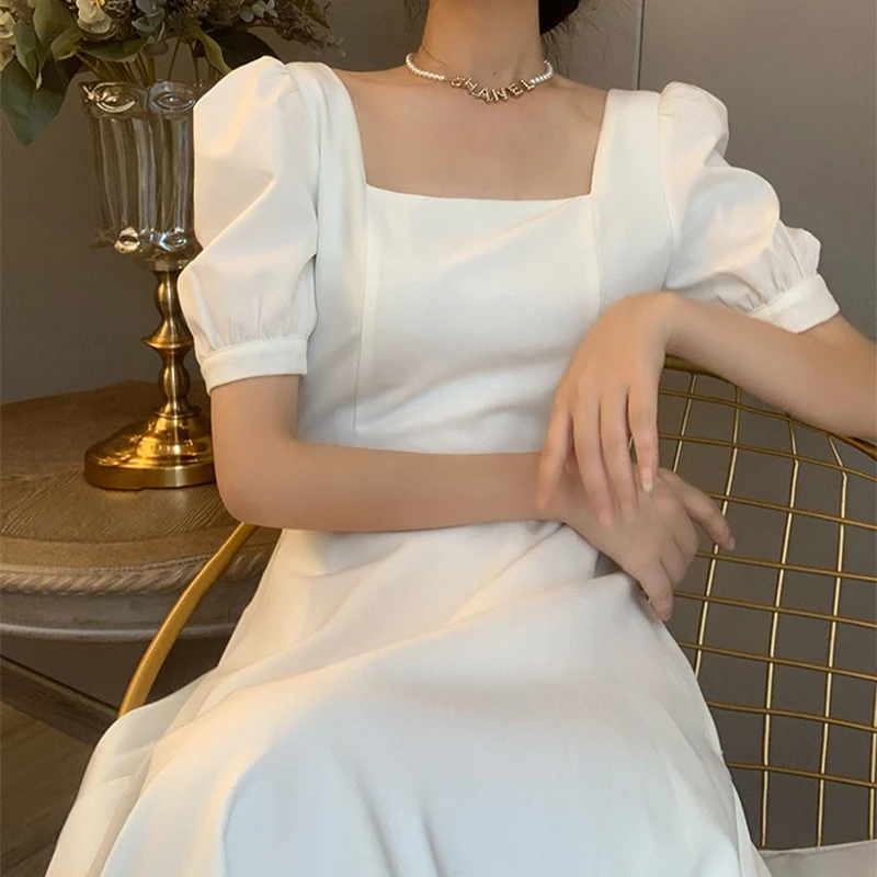 Лето 2022, Лидер продаж, длинные платья для женщин, Элегантное летнее корейское модное платье