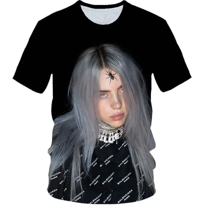 UFOGIFT Cheap 3D Billie Eilish T-Shirt Short Sleeve America Billie Eilish T shirt
