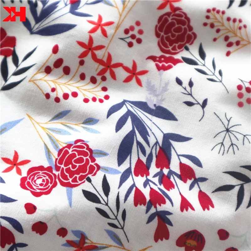 Kahn Cotton Flower Design Materials 100% Cotton Fabric Custom Print Printed For Garment Shirts Sewing